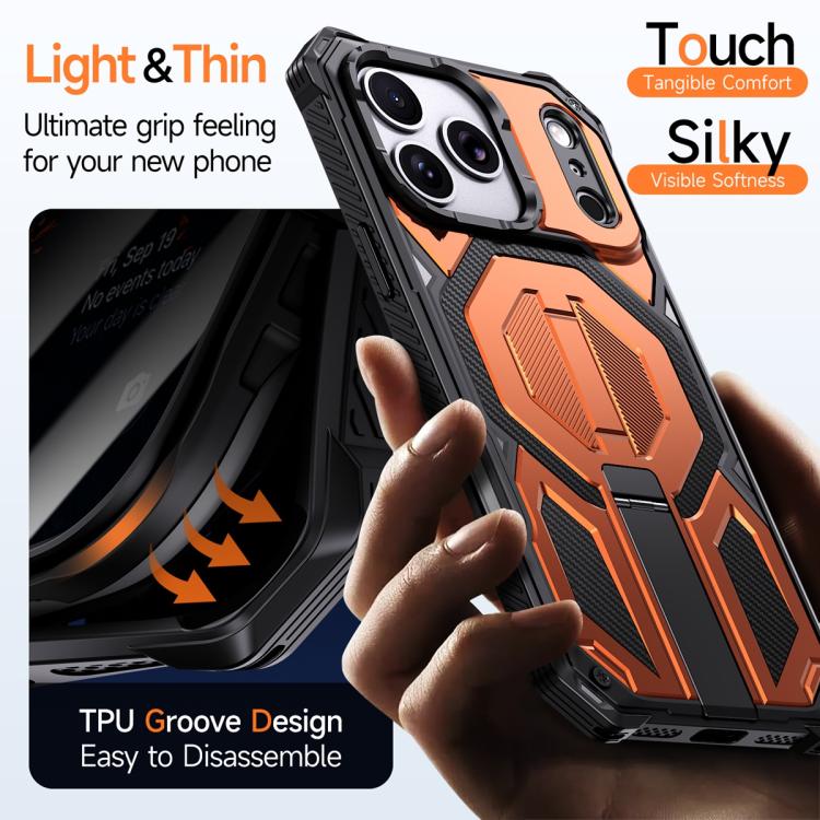 Hidden Metal Holder Magnetic Shockproof Phone Case, For iPhone 17 Pro Max, For iPhone 17 Pro, For iPhone 17, For iPhone Air