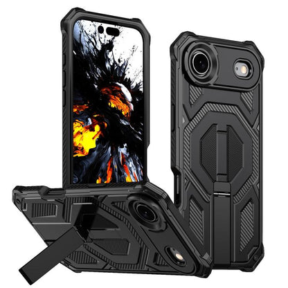 Hidden Metal Holder Magnetic Shockproof Phone Case, For iPhone 17 Pro Max, For iPhone 17 Pro, For iPhone 17, For iPhone Air