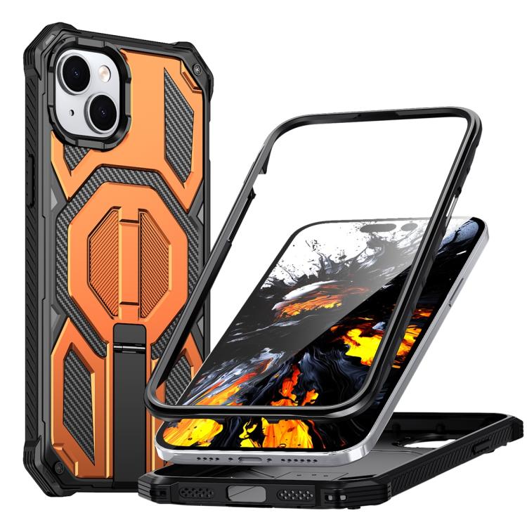 Hidden Metal Holder Magnetic Shockproof Phone Case, For iPhone 15 Pro Max, For iPhone 15 Pro, For iPhone 15 Plus / 14 Plus, For iPhone 15