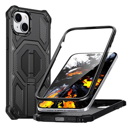 Hidden Metal Holder Magnetic Shockproof Phone Case, For iPhone 15 Pro Max, For iPhone 15 Pro, For iPhone 15 Plus / 14 Plus, For iPhone 15