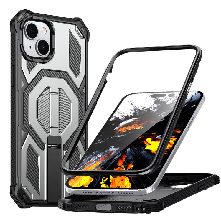 Hidden Metal Holder Magnetic Shockproof Phone Case, For iPhone 15 Pro Max, For iPhone 15 Pro, For iPhone 15 Plus / 14 Plus, For iPhone 15