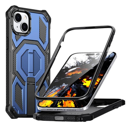 Hidden Metal Holder Magnetic Shockproof Phone Case, For iPhone 15 Pro Max, For iPhone 15 Pro, For iPhone 15 Plus / 14 Plus, For iPhone 15
