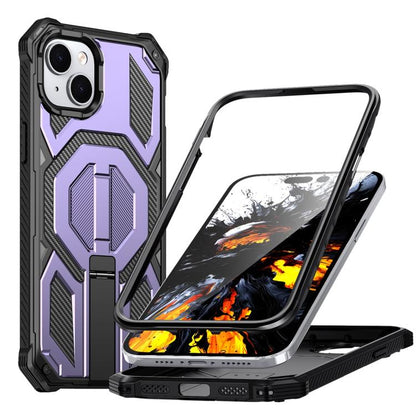 Hidden Metal Holder Magnetic Shockproof Phone Case, For iPhone 15 Pro Max, For iPhone 15 Pro, For iPhone 15 Plus / 14 Plus, For iPhone 15