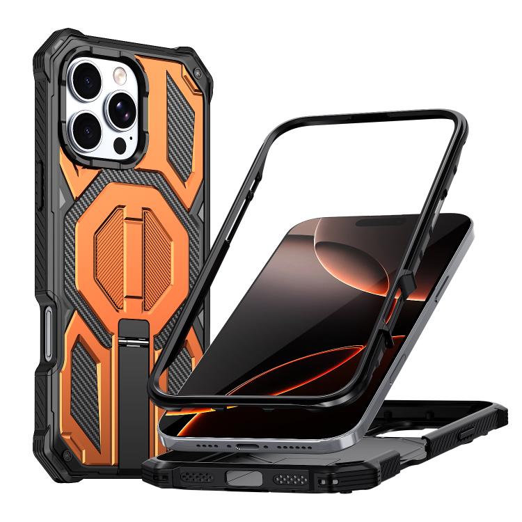 Hidden Metal Holder Magnetic Shockproof Phone Case, For iPhone 16 Pro Max, For iPhone 16 Pro, For iPhone 16 Plus, For iPhone 16