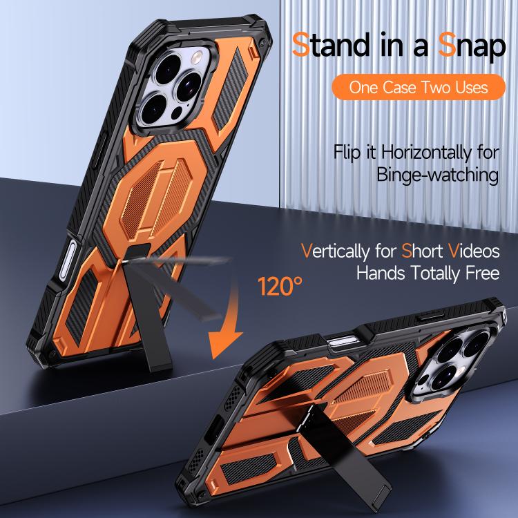 Hidden Metal Holder Magnetic Shockproof Phone Case, For iPhone 16 Pro Max, For iPhone 16 Pro, For iPhone 16 Plus, For iPhone 16