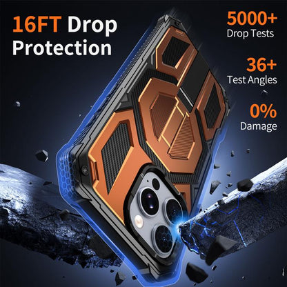 Hidden Metal Holder Magnetic Shockproof Phone Case, For iPhone 16 Pro Max, For iPhone 16 Pro, For iPhone 16 Plus, For iPhone 16