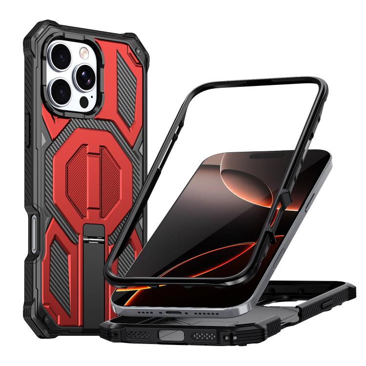 Hidden Metal Holder Magnetic Shockproof Phone Case, For iPhone 16 Pro Max, For iPhone 16 Pro, For iPhone 16 Plus, For iPhone 16