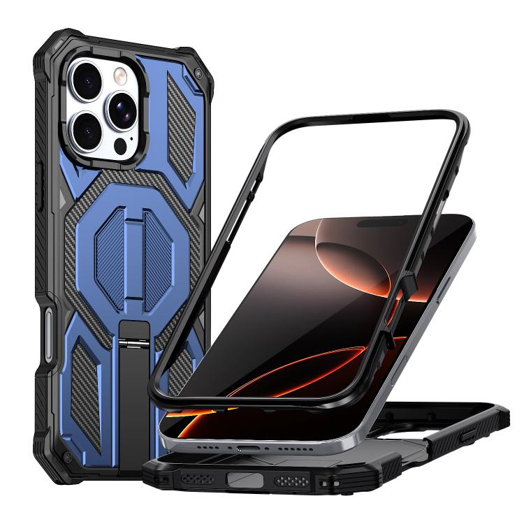 Hidden Metal Holder Magnetic Shockproof Phone Case, For iPhone 16 Pro Max, For iPhone 16 Pro, For iPhone 16 Plus, For iPhone 16