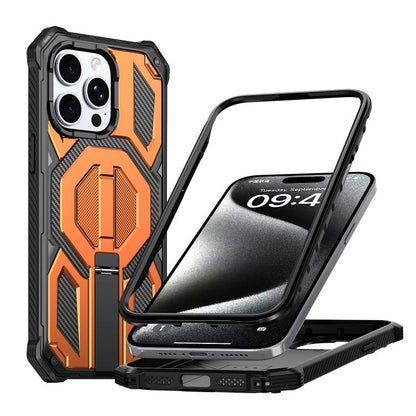 Hidden Metal Holder Magnetic Shockproof Phone Case, For iPhone 15 Pro Max, For iPhone 15 Pro, For iPhone 15 Plus / 14 Plus, For iPhone 15