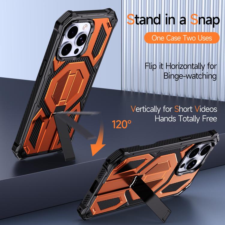 Hidden Metal Holder Magnetic Shockproof Phone Case, For iPhone 15 Pro Max, For iPhone 15 Pro, For iPhone 15 Plus / 14 Plus, For iPhone 15