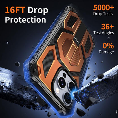 Hidden Metal Holder Magnetic Shockproof Phone Case, For iPhone 15 Pro Max, For iPhone 15 Pro, For iPhone 15 Plus / 14 Plus, For iPhone 15