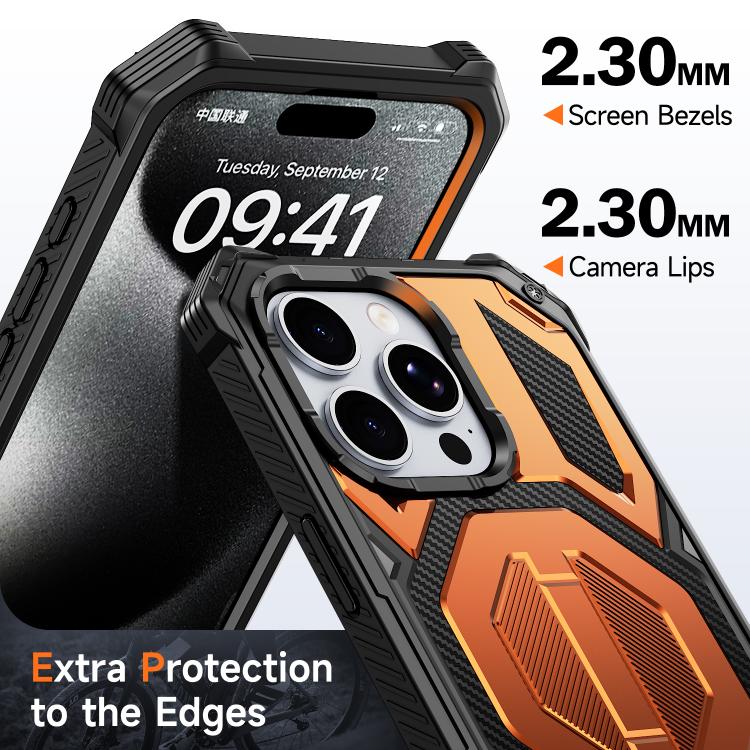 Hidden Metal Holder Magnetic Shockproof Phone Case, For iPhone 15 Pro Max, For iPhone 15 Pro, For iPhone 15 Plus / 14 Plus, For iPhone 15