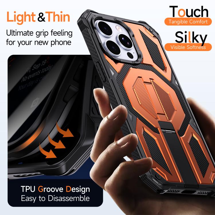Hidden Metal Holder Magnetic Shockproof Phone Case, For iPhone 15 Pro Max, For iPhone 15 Pro, For iPhone 15 Plus / 14 Plus, For iPhone 15