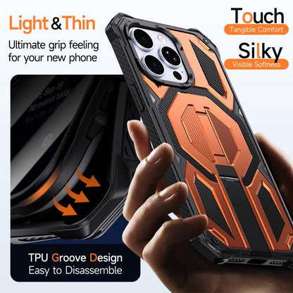 Hidden Metal Holder Magnetic Shockproof Phone Case, For iPhone 15 Pro Max, For iPhone 15 Pro, For iPhone 15 Plus / 14 Plus, For iPhone 15