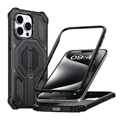 Hidden Metal Holder Magnetic Shockproof Phone Case, For iPhone 15 Pro Max, For iPhone 15 Pro, For iPhone 15 Plus / 14 Plus, For iPhone 15