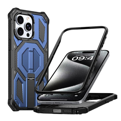 Hidden Metal Holder Magnetic Shockproof Phone Case, For iPhone 15 Pro Max, For iPhone 15 Pro, For iPhone 15 Plus / 14 Plus, For iPhone 15