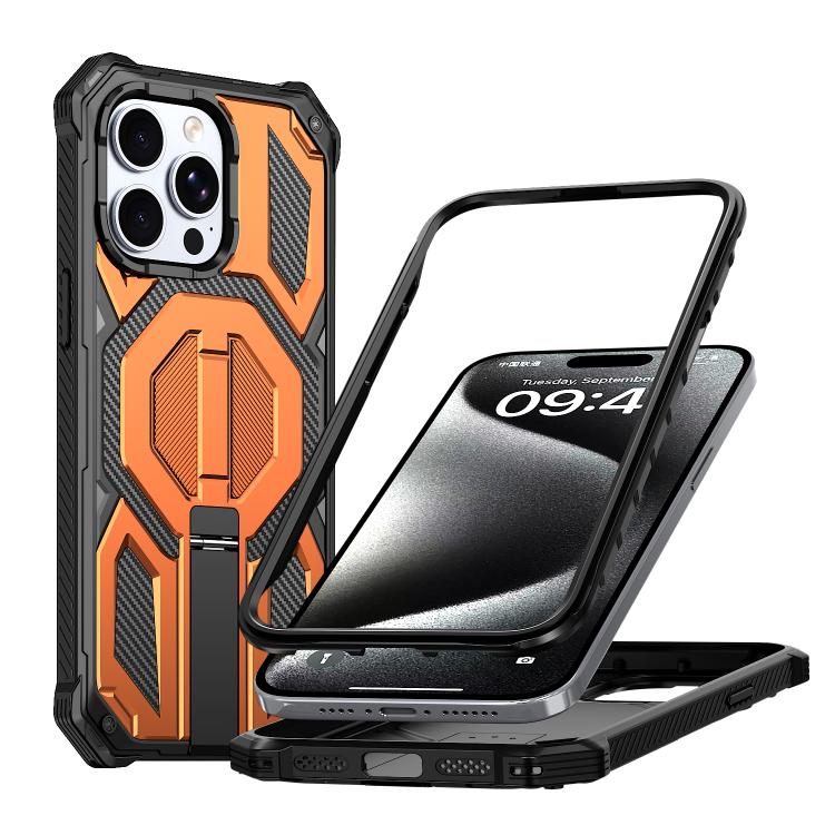 Hidden Metal Holder Magnetic Shockproof Phone Case, For iPhone 15 Pro Max, For iPhone 15 Pro, For iPhone 15 Plus / 14 Plus, For iPhone 15
