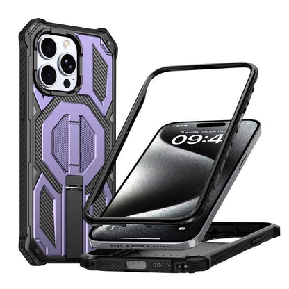 Hidden Metal Holder Magnetic Shockproof Phone Case, For iPhone 15 Pro Max, For iPhone 15 Pro, For iPhone 15 Plus / 14 Plus, For iPhone 15