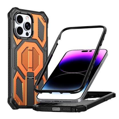 Hidden Metal Holder Magnetic Shockproof Phone Case, For iPhone 13 Pro