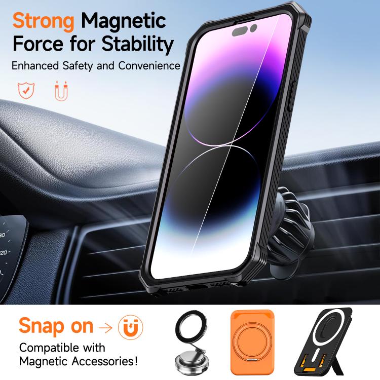 Hidden Metal Holder Magnetic Shockproof Phone Case, For iPhone 13 Pro