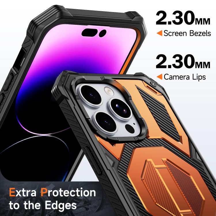 Hidden Metal Holder Magnetic Shockproof Phone Case, For iPhone 13 Pro