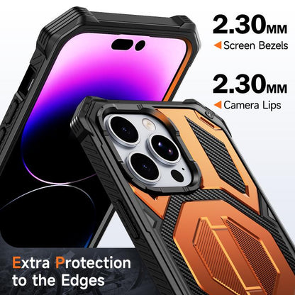 Hidden Metal Holder Magnetic Shockproof Phone Case, For iPhone 13 Pro