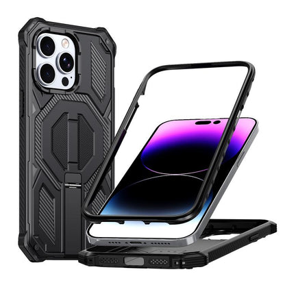 Hidden Metal Holder Magnetic Shockproof Phone Case, For iPhone 13 Pro
