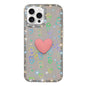 Flash Rhinestone Double-sided IMD Love Heart Phone Case, For iPhone 16 Pro Max, For iPhone 16 Pro
