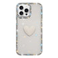 Flash Rhinestone Double-sided IMD Love Heart Phone Case, For iPhone 16 Pro Max, For iPhone 16 Pro