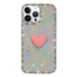 Flash Rhinestone Double-sided IMD Love Heart Phone Case, For iPhone 15 Pro Max, For iPhone 15 Pro