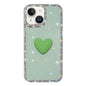 Flash Rhinestone Double-sided IMD Love Heart Phone Case, For iPhone 13
