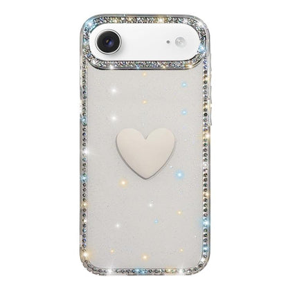 Flash Rhinestone Double-sided IMD Love Heart Phone Case, For iPhone 17, For iPhone Air