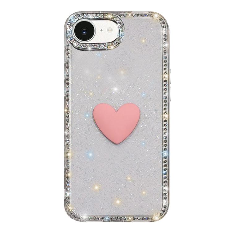 Flash Rhinestone Double-sided IMD Love Heart Phone Case, For iPhone 17e / 16e, For iPhone 17 Pro Max, For iPhone 17 Pro