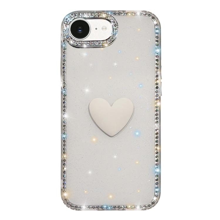 Flash Rhinestone Double-sided IMD Love Heart Phone Case, For iPhone 17e / 16e, For iPhone 17 Pro Max, For iPhone 17 Pro