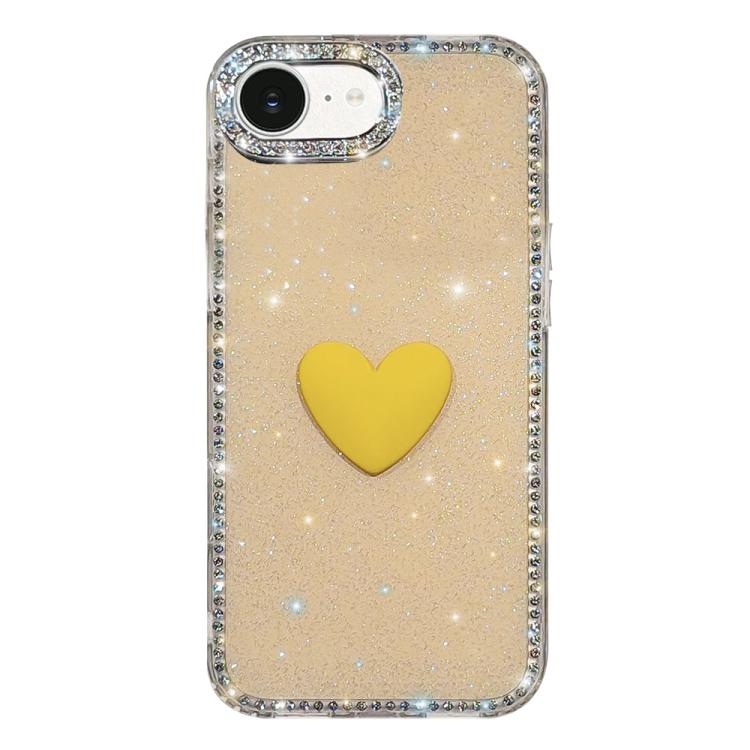 Flash Rhinestone Double-sided IMD Love Heart Phone Case, For iPhone 17e / 16e, For iPhone 17 Pro Max, For iPhone 17 Pro