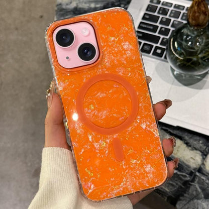 Gold-plated Shell Texture Magnetic Phone Case, For iPhone 16, For iPhone 15 Pro Max, For iPhone 15 Pro, For iPhone 15