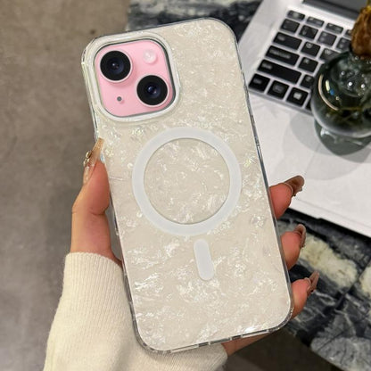 Gold-plated Shell Texture Magnetic Phone Case, For iPhone 16, For iPhone 15 Pro Max, For iPhone 15 Pro, For iPhone 15