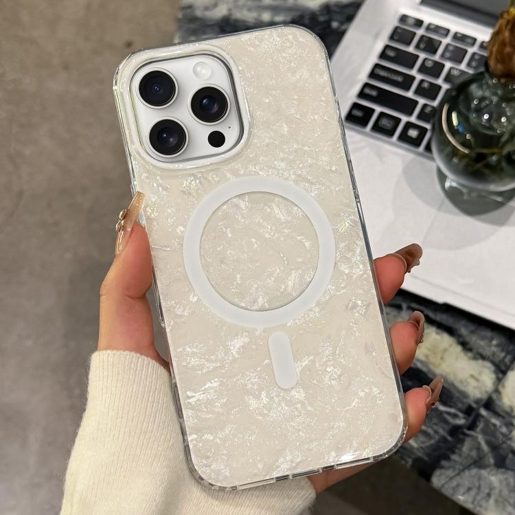 Gold-plated Shell Texture Magnetic Phone Case, For iPhone 16, For iPhone 15 Pro Max, For iPhone 15 Pro, For iPhone 15