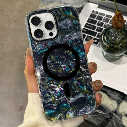 Gold-plated Shell Texture Magnetic Phone Case, For iPhone 16, For iPhone 15 Pro Max, For iPhone 15 Pro, For iPhone 15