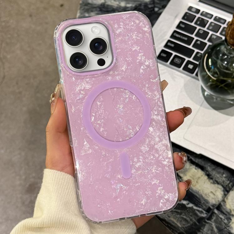 Gold-plated Shell Texture Magnetic Phone Case, For iPhone 16, For iPhone 15 Pro Max, For iPhone 15 Pro, For iPhone 15