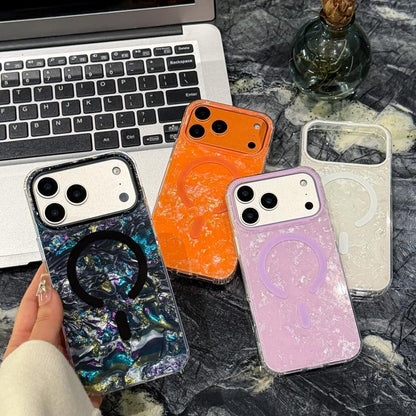 Gold-plated Shell Texture Magnetic Phone Case, For iPhone 16, For iPhone 15 Pro Max, For iPhone 15 Pro, For iPhone 15