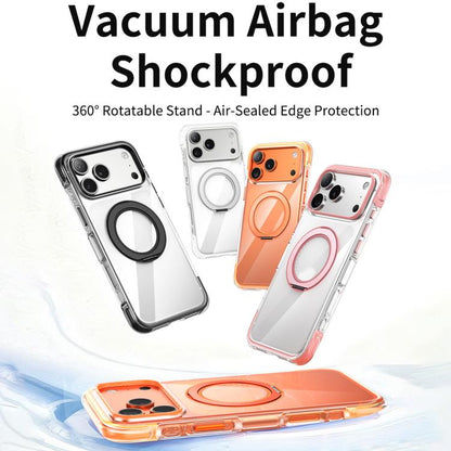 Vacuum Airbag TPU + Acrylic 360 Rotating Bracket Magnetic Shockproof Phone Case, For iPhone 17 Pro Max, For iPhone 17 Pro, For iPhone 17