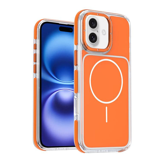 Vibrant Dual-color TPU + Acrylic Magnetic Phone Case, For iPhone 16, For iPhone 15 Pro Max, For iPhone 15 Pro, For iPhone 15 Plus