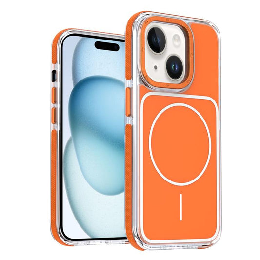 Vibrant Dual-color TPU + Acrylic Magnetic Phone Case, For iPhone 15, For iPhone 14 Plus, For iPhone 14, For iPhone 14 Pro