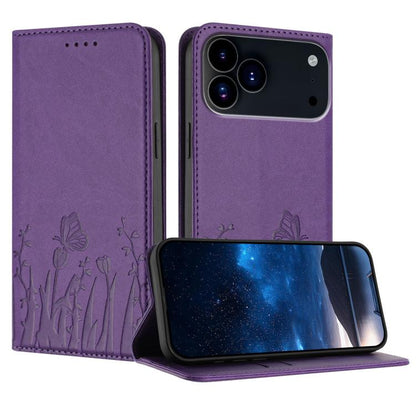 Tulips Butterfly Pattern Magnetic Vegan Leather Phone Case, For iPhone 17e / 16e, For iPhone 17 Pro Max