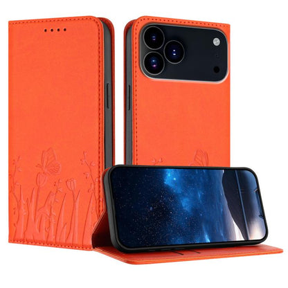 Tulips Butterfly Pattern Magnetic Vegan Leather Phone Case, For iPhone 17e / 16e, For iPhone 17 Pro Max