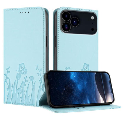 Tulips Butterfly Pattern Magnetic Vegan Leather Phone Case, For iPhone 17 Pro, For iPhone 17
