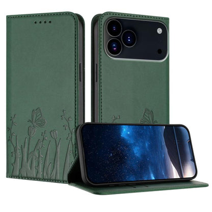 Tulips Butterfly Pattern Magnetic Vegan Leather Phone Case, For iPhone 17 Pro, For iPhone 17