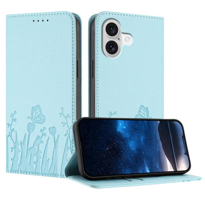 Tulips Butterfly Pattern Magnetic Vegan Leather Phone Case, For iPhone 17 Pro, For iPhone 17