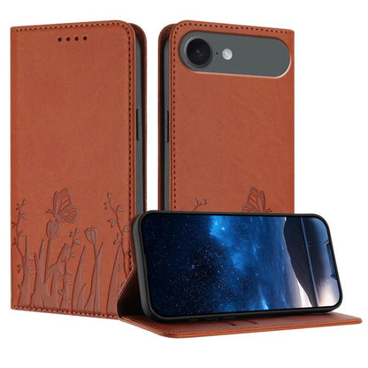 Tulips Butterfly Pattern Magnetic Vegan Leather Phone Case, For iPhone Air, For iPhone 16 Pro Max